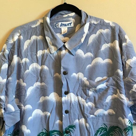 Utility XL short sleeve Hawaiian men t-shirt green - Picture 2 of 7